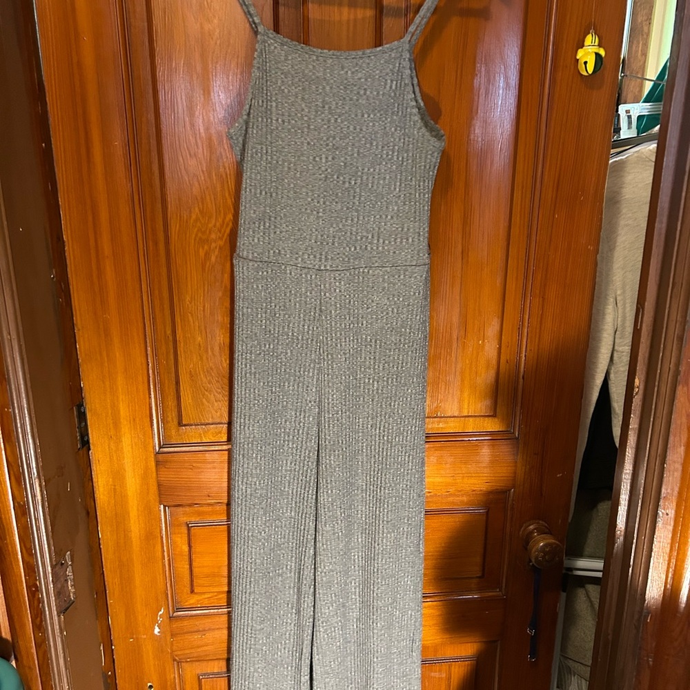 Gray Ribbed Jumpsuit